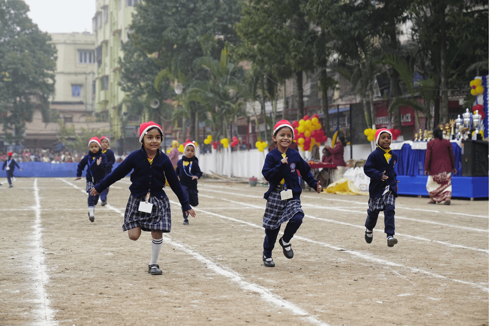 Students participating in Annual Sports 2024