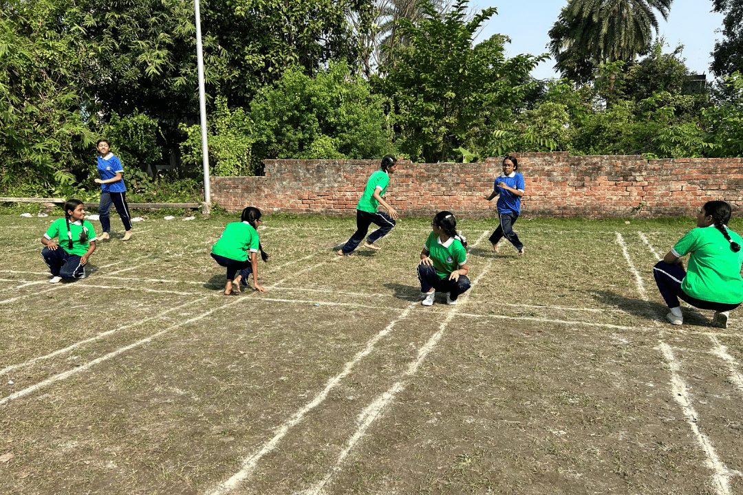 Students at the Inter House Kho Kho Tournament